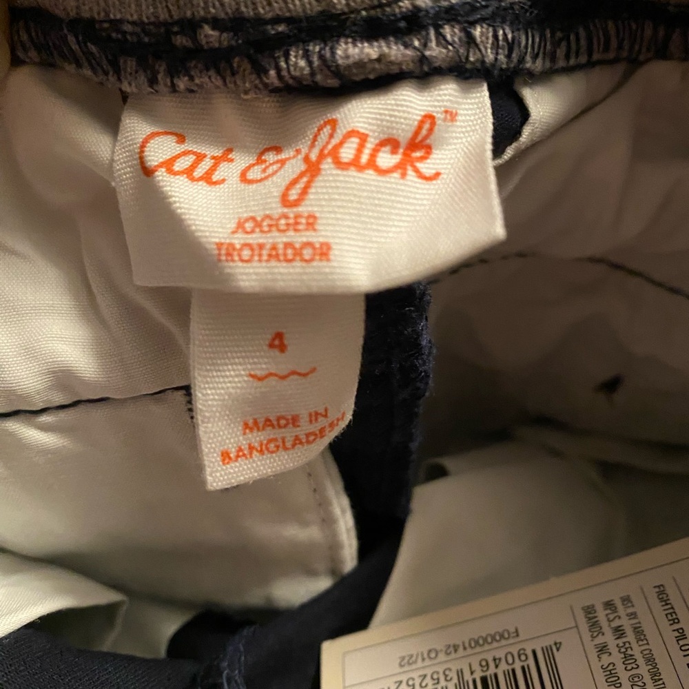 Cat & Jack Navy Joggers Drawstring Waist Reinforced Knee NWT Size 4 - Picture 6 of 7